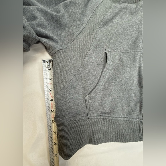 ZYIA Dark Gray Cropped Zip Hoodie with Yellow Trim - Picture 9 of 14